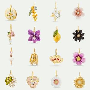 Estación Independiente Europea Americana 2026 Verano Nueva Moda DIY Colgante de Collar de Frutas, Plantas y Jade, Pendientes de Color Chapados en Oro - Product Image 3