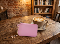 Porte-monnaie en nylon avec fermeture éclair, petit portefeuille avec sangle à chaîne, porte-cartes et mini sac à monnaie pour femmes, voyage, shopping