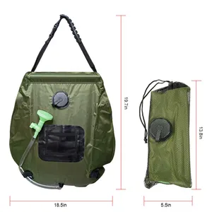 Factory OEM 20L Outdoor PVC Hiking Travelling Beach Portable Pool Camping Solar Bath Shower Heating Water Bag