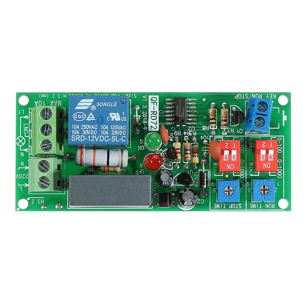 Taidacent On Off Timer Relay Control Start Stop AC 110V 220V Infinite Loop Dual Adjustable Repeat Cycle Timer AC Starter Relay