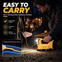 Compresseur d'air portable sans fil 20V/DC 12V 150PSI avec écran LCD numérique et lumière LED pour voitures et motos