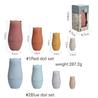 Ensemble de poupées gigognes russes en silicone, jouet à empiler à 4 niveaux, décoration d'intérieur