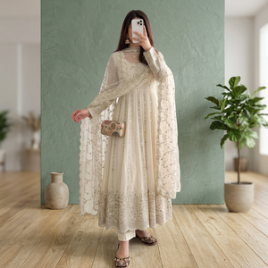 Vestido de seda para mujer, vestido bordado, vestido con lentejuelas, vestido de diseñador, conjunto de vestido, vestido de seda para fiesta, vestido festivo, vestido de boda - Product Image 1