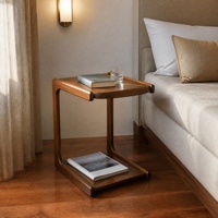 Table cantilever sur roulettes multifonctionnelle, sur mesure, au design minimaliste moderne et aux tons sombres, pour l'appoint du canapé, idéale pour les appartements compacts
