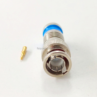 Conector Coaxial RF de Compresión Macho BNC para Audio CCTV, DC-2GHz, 500 Ciclos de Acoplamiento, Cable Coaxial RG6 de 75 Ohmios para Antena