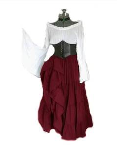 MS Halloween Female Medieval Cosplay Costume Girls Gothic Vintage Victorian Carnival Long Sleeve Pleated Skinny Dress - Product Image 3