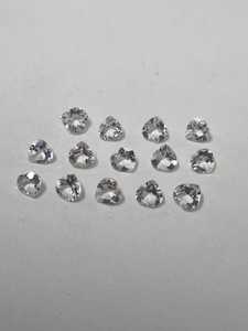 Topaze blanche en forme de cœur, 5 mm, pierre précieuse naturelle facettée, topaze blanche pour la fabrication de bijoux, fournisseur en gros - Product Image 6