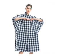 Tongrui le nouveau 2021 surdimensionné marine blanc carreaux mi-longueur été femmes robe de merde