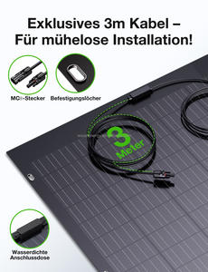 240W flexibles Solar panel Leichte 3,1 kg Mono-Solarzelle IP67 wasserdicht biegbar 120 ° für netz unabhängiges RV-Balkon zelt - Product Image 6