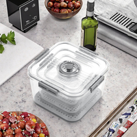 Boîte de rangement pour réfrigérateur en PET, organisateur de cuisine transparent, récipient de congélation hermétique avec minuterie pour la conservation des aliments