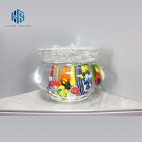 Figurine de poisson en verre transparent fabriquée à la main pour boule Animal de mer bulle flottante pour décor d'aquarium soufflé à la main pour ornement de boule