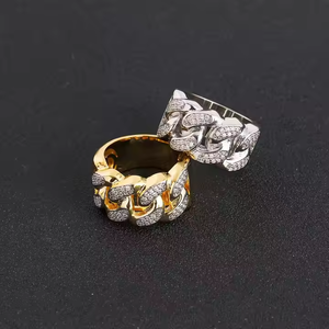 Iced Out 925 Sterling <b>Silver</b> Moissanite Ring Featuring Brilliant Pave Stone Setting and Contemporary Fashion Appeal - Product Image 3
