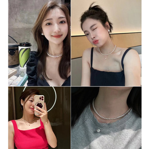 Collier <span class=keywords><strong>Miu</strong></span> Xi en argent 925 avec perles d'eau douce naturelles haute brillance, chaîne de perles pour bébé, blanc/gris, unisexe, vente en gros de bijoux - Product Image 4