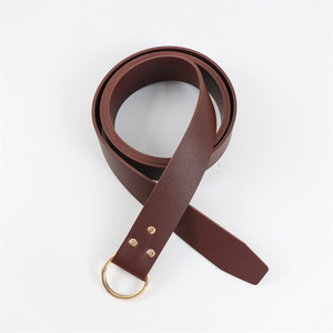 Cinturón Ancho <span class=keywords><strong>de</strong></span> Cuero Estilo Medieval Renacentista |   Cinturón <span class=keywords><strong>de</strong></span> <span class=keywords><strong>Vestir</strong></span> Marrón Vintage Ajustable con Anillo en O para Disfraces <span class=keywords><strong>de</strong></span> LARP, Pirata y Ranger - Product Image 4