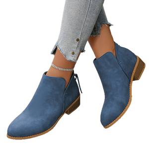 <span class=keywords><strong>Botas</strong></span> de Mujer Estilo Británico, Botines de Tacón Medio, Otoño, Nuevas <span class=keywords><strong>Botas</strong></span> Chelsea con Cremallera Trasera, Venta al por Mayor - Product Image 5