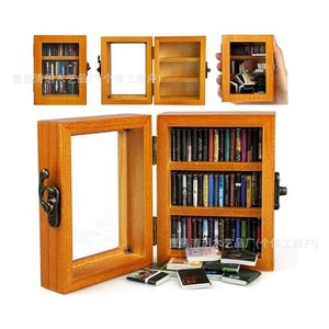 Creative Wooden Mini Bookshelf Solid Paulownia Wood Storage Cabinet Desktop Ornament Modern Minimalist Style Office Use - Product Image 1