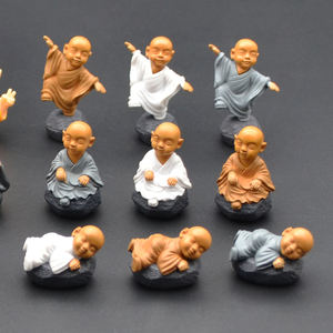 Lucky Happy <span class=keywords><strong>Little</strong></span> mini Baby monje estatuas de Buda figuras en miniatura personas pequeña estatuilla modelo humano para niños jugando decoración del hogar - Product Image 3