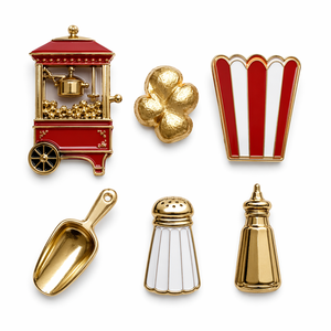 Pin de solapa esmaltado con logotipo personalizado de máquina de palomitas de maíz, insignia retro de cine, recuerdo de <span class=keywords><strong>película</strong></span>, broche, regalo, venta al por mayor, OEM ODM de fábrica - Product Image 6
