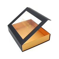 Boîte cadeau de boulangerie magnétique de luxe de qualité alimentaire avec fenêtre transparente ; Boîte à grignoter pliable pour pâtisserie, chocolat et charcuterie