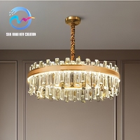Plafonnier LED rond moderne en acrylique et cristal, luminaire suspendu pour chambre à coucher, salle à manger, hall d'hôtel, décoration de luxe pour la maison