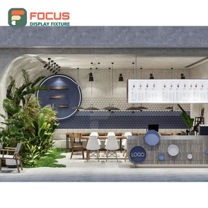 Boutique Coffee Merchandise Display Rack Open <b>Shelf</b> Layout Cup Lid Display Area Roastery Product Display Rack - Product Image 4