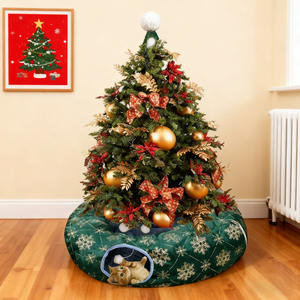 Großhandel Neues Design Plüsch Weiches Wärmendes Höhlen-Haustierversteck Zusammenklappbar mit Knisterbällen Weihnachts-Katzentunnel-Bett - Product Image 5