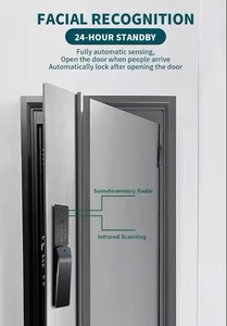 <span class=keywords><strong>Serratura</strong></span> Intelligente Impermeabile Tuya per Porte in Legno con Riconoscimento del Palmo e Impronta Digitale, Telecamera di Sicurezza e Citofono - Product Image 4