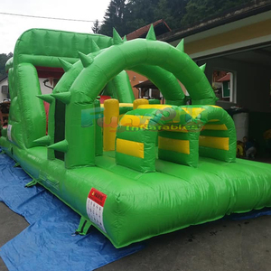 Circuito de obstáculos inflable comercial con tobogán y zona de saltos con forma de cocodrilo para adultos. - Product Image 6