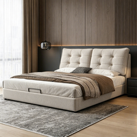 Lit capitonné en tissu italien moderne, lit king-size ou queen-size avec tiroirs de rangement latéraux pour la chambre à coucher