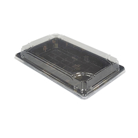 JY-1107 Contenant à sushi en plastique jetable écologique avec couvercle empilable pour emporter, emballage alimentaire pour boîte à sushi
