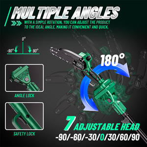 Scies à perche OEM DIY pour l'élagage des arbres, mini-tronçonneuse 6 pouces avec perche télescopique, <span class=keywords><strong>batterie</strong></span> 2.0Ah - Product Image 2