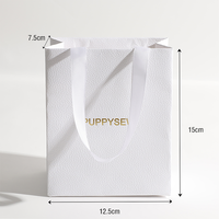 Sac fourre-tout en papier texturé cuir avec poignée en ruban - Sacs cadeaux personnalisés pour emballage de luxe
