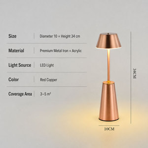 Lampe de chevet minimaliste TAIKOO, style nordique, lampe de table décorative, rechargeable, commande tactile - Product Image 2