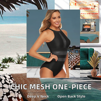 Maillot de bain bikini femme style européen et américain en Spandex/Polyester écologique, avec bas de maillot V-string et micro-soutien-gorge décolleté, couleur unie, taille XL