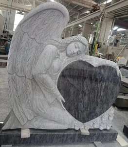 Современный стиль, американское кладбище, крест, ангел, сердце, надгробие, мемориальный надгробный памятник - Product Image 5