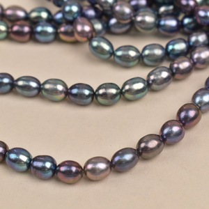 Perles d'eau douce naturelles vertes paon de 7-8 mm de la marque Wenchi, faites à la main, pour la fabrication de bijoux, forme de pomme de terre, matière à porter, origine Chine, en stock - Product Image 4