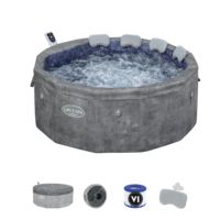 Bestway 6001V Nouveauté 2025 Spa Gonflable Extérieur Jacuzzi Rond Carrara en Mousse de 1,70m x 65cm pour 4-6 Personnes
