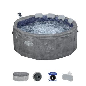 Bestway 6001V 2025 nuovo arrivo all'aperto 4-6 persone 1.70m x 65cm <span class=keywords><strong>Jacuzzi</strong></span> rotonda Grey schiuma di Carrara Wave vasca idromassaggio gonfiabile