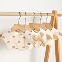 Bavoirs en mousseline pour bébé, 100% coton, pour nouveau-né, avec absorption d'eau et motif uni, pour la bave et la dentition des nouveau-nés