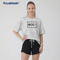 T-shirts personnalisés Kuenzi avec logo, 100% coton, 330 GSM, doux, durables, vintage, délavés, streetwear, surdimensionnés pour femmes