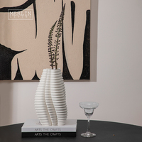 Merlin Living Impression 3D Vase Roulé Terrasse Forme De Luxe Vase Décoration de La Maison Vase Chaozhou Céramique Usine En Gros