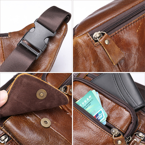 MARRANT Echt leder Herren Brusttasche Leder Wasserdichte Gürtel tasche Gürtel tasche für Männer Taille Brust Sling Umhängetaschen - Product Image 5