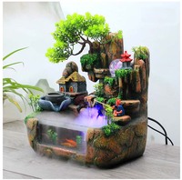 Fontaine d'eau de relaxation en résine avec boule de cristal rotative pour la décoration de bureau et de maison