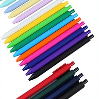 Stylos à bille en plastique Macaron ABS, revêtement en caoutchouc, stylo à bille à pression, écriture 0,5 mm, école, bureau