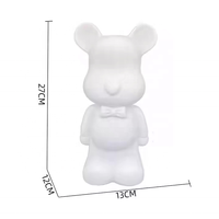 Nouveau Graffiti peint fluide noeud papillon ours blanc corps ornements bricolage à la main personnalisé lapin modèle pour la décoration de bureau