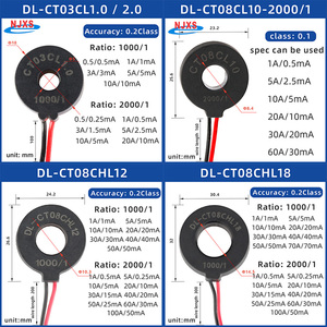 Trasformatore di Corrente AC Mini <span class=keywords><strong>Serie</strong></span> DL-CT08CL da 20A/10mA a 50A/50mA Tipo ad Anello per Misurazioni - Product Image 2