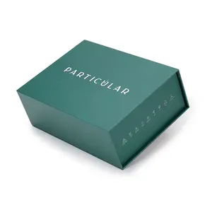 Customized Paper Boxes Manufac Luxury Packaging Clothing/Shoes/Wigs/Socks/Bra Green Foldable Gift Box Magnetic Fold Box