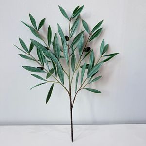 Branches d'olivier artificielles en plastique, tiges <span class=keywords><strong>de</strong></span> verdure haute simulation pour Thanksgiving, mariage, remplissage <span class=keywords><strong>de</strong></span> vase, imitation - Product Image 3
