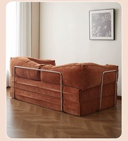 Canapé-lit moderne modulaire en chenille et éponge, design sectionnel, pieds en acier inoxydable, en forme de L, emballé sous vide pour appartement
