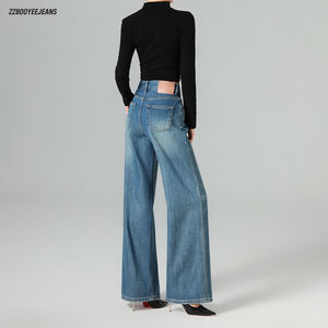 Jeans Hero Zero Carbon a Gamba Larga in Denim Ultra Morbido Primaverile <span class=keywords><strong>Turco</strong></span> con Effetto Graffiato Traspirante Snellente Dritto Lunghezza Pavimento - Product Image 2